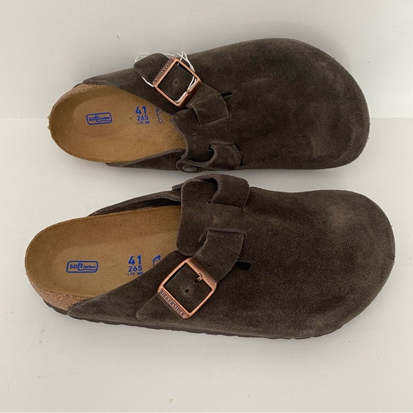 Birkenstock Boston Suede Leather Soft Footbed Clogs | Size 41 Narrow / Regular - Picture 10 of 15